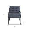 27" Gray and Steel Blue Velvet Arm Chair
