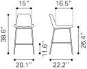 Byron Counter Stool Gray
