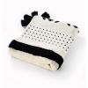 60" X 50" Black and White Woven Cotton Striped Throw Blanket with Tassels