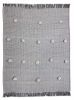50" X 60" Gray Woven Cotton Houndstooth Throw Blanket with Pom Poms