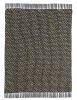 50" X 60" Black And Gold Geometric Cotton Woven Throw Blanket with Tassels