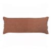 14" X 36" Terra Cotta Stonewashed Cotton Throw Pillow With Fringe