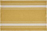 19" Set of Four Yellow And White Striped Cotton Placemats