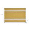 19" Set of Four Yellow And White Striped Cotton Placemats