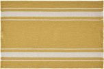 19" Set of Four Yellow And White Striped Cotton Placemats