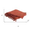 50" X 60" Burnt Orange Cotton Knitted Striped Throw Blanket with Tassels