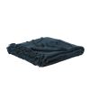 Teal Blue Woven 100% Woven Textured Cotton Throw Blanket