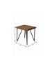 24" Black And Wood Brown Solid Wood End Table