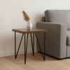 24" Black And Wood Brown Solid Wood End Table