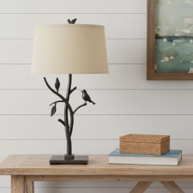 29" Black Birds On Branches Table Lamp With Empire Shade