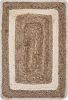 19" Set of Four Natural And Ivory Geometric Braided Jute Placemats