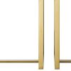 47" White Wood and Gold Stainless Steel Sled Console Table With Two Drawers