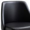 Black and Gold Faux Leather Adjustable Height Swivel Rolling Office Chair