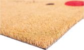 17" X 29" Natural Black and Red Coir Reindeer Outdoor Christmas Door Mat