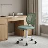 Teal and White Adjustable Height Swivel Rolling Office Chair