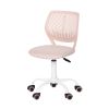 Pink and White Adjustable Height Swivel Rolling Office Chair