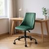 Green and Black Adjustable Height Swivel Rolling Office Chair