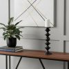 16" Black Metal Tabletop Pillar Candle Holder