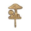 4" Gold Cast Iron Mushroom Wall Hook