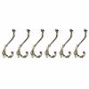 Set of Six Silver Cast Iron Baroque Scroll Wall Hooks