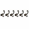 Set of Six Antiqued Bronze Cast Iron Scroll Wall Hooks