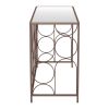 50" Clear and Bronze Mirrored Glass and Steel Frame Console Table