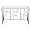 50" Clear and Bronze Mirrored Glass and Steel Frame Console Table