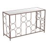 50" Clear and Bronze Mirrored Glass and Steel Frame Console Table