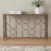 50" Clear and Bronze Mirrored Glass and Steel Frame Console Table