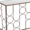 50" Clear and Bronze Mirrored Glass and Steel Frame Console Table