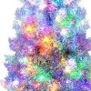 6' Silver Pre Lit Full Tinsel Christmas Tree
