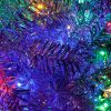 6' Silver Pre Lit Full Tinsel Christmas Tree