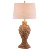 31" Natural Water Hyacinth Urn Table Lamp With Drum Shade