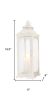 Set of Three Clear And White Glass And Metal Floor Lantern Candle Holders