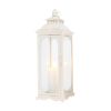 Set of Three Clear And White Glass And Metal Floor Lantern Candle Holders
