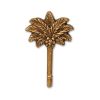 4" Antiqued Gold Cast Iron Palm Tree Wall Hook