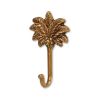 4" Antiqued Gold Cast Iron Palm Tree Wall Hook