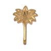 4" Antiqued Gold Cast Iron Palm Tree Wall Hook