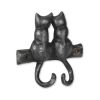 Two Hook 5" Black Cast Iron Cats Wall Hook
