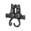 Two Hook 5" Black Cast Iron Cats Wall Hook