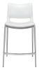 Ace Counter Stool White & Silver