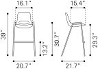 Desi Barstool Azure Gray & Walnut