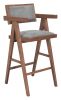 Delhi Barstool Gray & Walnut