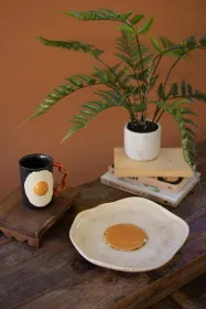 CERAMIC FRIED EGG PLATTER