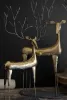SET OF TWO ANTIQUE GOLD METAL CHRISTMAS DEER