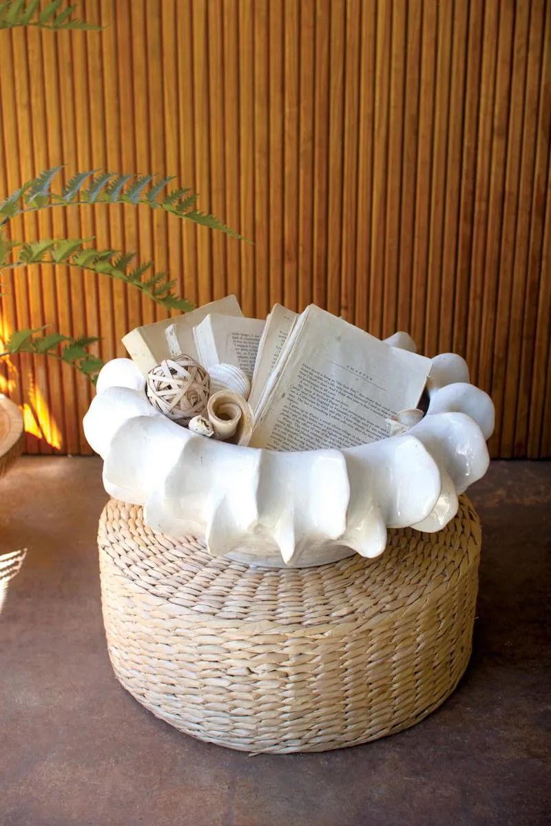 ORGANIC WHITE CERAMIC COMPOTE