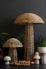 SET OF FOUR WOVEN SEAGRASS MUSHROOMS