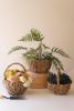 SET OF THREE WOVEN SEAGRASS BASKETS WITH HANDLES