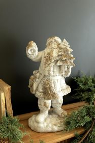 FAUX CONCRETE SANTA 18"T