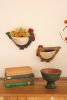 SET OF TWO CERAMIC CHICKEN WALL PLANTERS